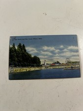 Coeur d'Alene, ID Idaho  CITY BEACH~SLIDE~PIER~FERRIS WHEEL  ca1940's Postcard picture