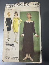 Butterick 3287 Mary Quant Dress Sewing Pattern Vintage Original Women picture