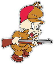 Elmer Fudd Bugs Bunny Kids Cartoon Car Bumper Window Locker Sticker Decal 4