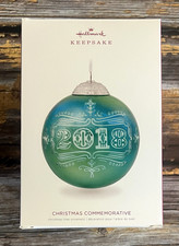 2018 Hallmark Christmas Commemorative Glass Ball Ornament w/Box 6th in Series picture
