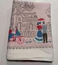 Romantic courting couple Parisian Victorian Motif TableCloth Topper 37