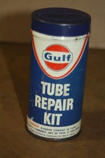 Vintage Empty Gulf Tube Repair Kit  -Metal Can picture
