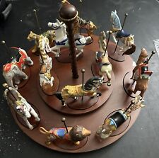 FRANKLIN MINT TREASURY OF THE CAROUSEL 12 ANIMALS WITH DISPLAY TURNTABLE picture