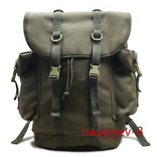 German Army Mountain Backpack Canvas Bag Outdoor Large Capacity Green 35l New picture