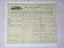1881 Bill Head, Erie Canal Steamer Hurst, NY. Shipping Receipt, Lothridge co. picture