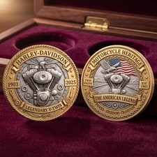 Harley-Davidson V-Twin 1903-2025 Commemorative Coin Motorcycle Collector Gift picture