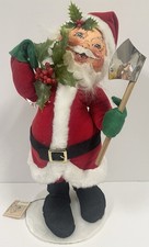 Large Vintage Annalee Santa Claus Holding Axe Hatchet 18