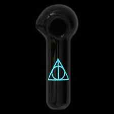 Chameleon Glass Deathly Hallows Glass Pipe - Glow in the Dark picture