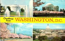 Greetings From Washington D.C. White House Washington Monument Jefferson Mem. picture