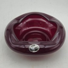 Vintage Kanawha Glass Cigar Ashtray Bowl Dish Blood Ruby Red 7