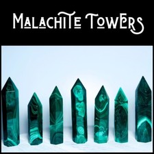 Premium AAA Beautiful Malachite Crystal Towers picture