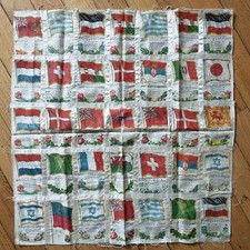 Lot of 35 Vtg Tobacco Silks Zira Cigarettes Country Flags Quilt Sewn Together  picture