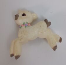 Hallmark PIN Easter Vintage LAMB Sheep FLOWER COLLAR 1983 Holiday Brooch RARE picture