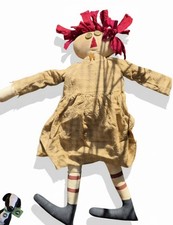 Vintage Style Raggedy Ann Rag Doll Folk Art Primitive Americana Spooky Halloween picture