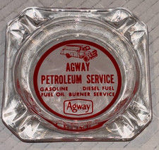 Vintage, AGWAY PETROLEUM SERVICE, Glass Ash Tray (3-1/2 Inches Sq, No Chips) picture