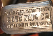 ca 1890s RARE WESTERN COBB DRUG CO MEDICINE PORTERVILLE CALIFORNIA TULARE CO picture