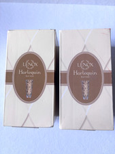 Lenox Harlequin Lead Crystal Bud Vases 7” – Pair, NIB, Made in Germany picture