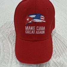 Make Cuba Great Again Embroidered Adjustable Red Hat Cap Politics Cuba picture