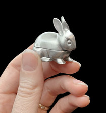 Vintage CUTE Bunny  Trinket Jewelry Box Antique Style Keepsake Vanity Decor VTG picture