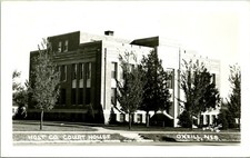 Vtg  Postcard RPPC 1940s O'Neill Nebraska NE - Holt County Court House UNP P9 picture