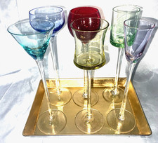 Vintage 6-Piece Cordial/liquor Set- Multi Colors 7”Tall With Tray picture