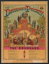 Photo:New York 1884 The Drunkard's Progress temperance poster print picture