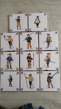 11 Antique Delft Westraven Utrech Painted Made In Holland Tiles 5 1/8