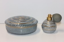 RARE Art Deco DeVilbiss Perfume Atomizer & Powder  Vanity 0r Jewelry Box Set picture