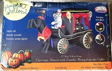 RARE 2007 Pumpkin Hollow Animated Carriage Hearse Inflatable Item #280-0463 Orig picture