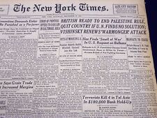 1947 SEPT 27 NEW YORK TIMES - BRITISH READY TO END PALESTINE RULE - NT 177 picture
