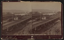 Photo:East Portland Oregon 1900s Railroad Bridge Stereo View Train Tracks picture