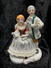 Colonial Couple Figurine Dotted Dress picture