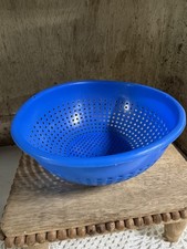 Vintage Blue Plastic Colander picture