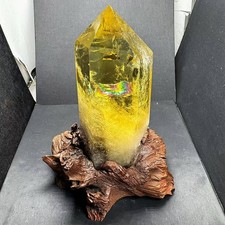 4.22LB Top Natural Citrine Quartz Obelisk Rainbow Crystal Specimen reiki Tower picture