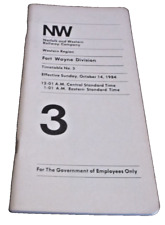 1984 NORFOLK & WESTERN N&W FORT WAYNE DIVISION EMPLOYEE TIMETABLE #3 picture