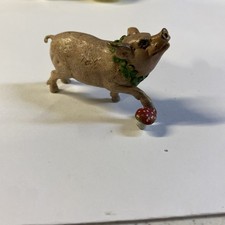 Franz Bergmann Vienna Brass PIG with SHAMROCK and FLY AGARIC Bronze Bergman picture