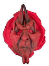 Vintage 1996 Devil Halloween Mask and Cape Red  picture