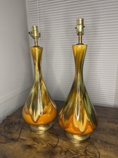 2  Mid Century  Modern Drip Glaze Lamps picture