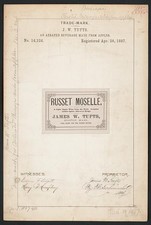 Boston Massachusetts USA 1887 J W Tufts Russet Moselle Trademark Apple Beverage picture