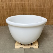 Vintage White Milk Glass Mixing Bowl w/Spout By Glasbake Replacement For Sunbeam picture
