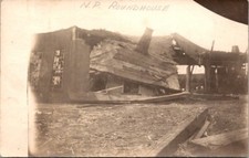 Vintage RPPC Postcard Wreck of the Northern Pacific Roundhouse c.1907-1914 12475 picture