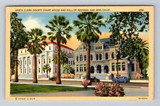 San Jose CA-California, Santa Clara County Court House Vintage c1941 Postcard picture
