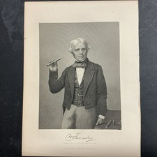LITHOGRAPH ENGRAVING Michael Faraday 1862 Johnson Fry & Co picture