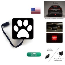 Pet Paw Print LED Brake Light for 2 x 2 inch Tow Hitch Black picture