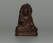 Real Nice Tibet 1800s Old Antique Buddhist Clay Tsa Tsa Buddha Statue Nagarjuna picture