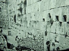 Magic Lantern Slide Holy Land Jews Wailing Place Glass 3.25x3.25