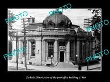 OLD LARGE HISTORIC PHOTO OF DeKALB ILLINOIS THE US POST OFFICE BUILDING c1910 picture