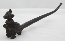 Vintage Tibetan Ornate Bronze Pipe 10.5