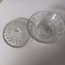 VTG Anchor Hocking clear glass covered candy dish legacy or diamond point picture