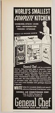 1955 Print Ad General Chef Smallest Kitchen Oven Refrigerator Combo Los Angeles picture